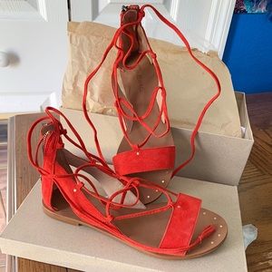 Madewell Lace-up Suede Gladiator Sandals size 6.5